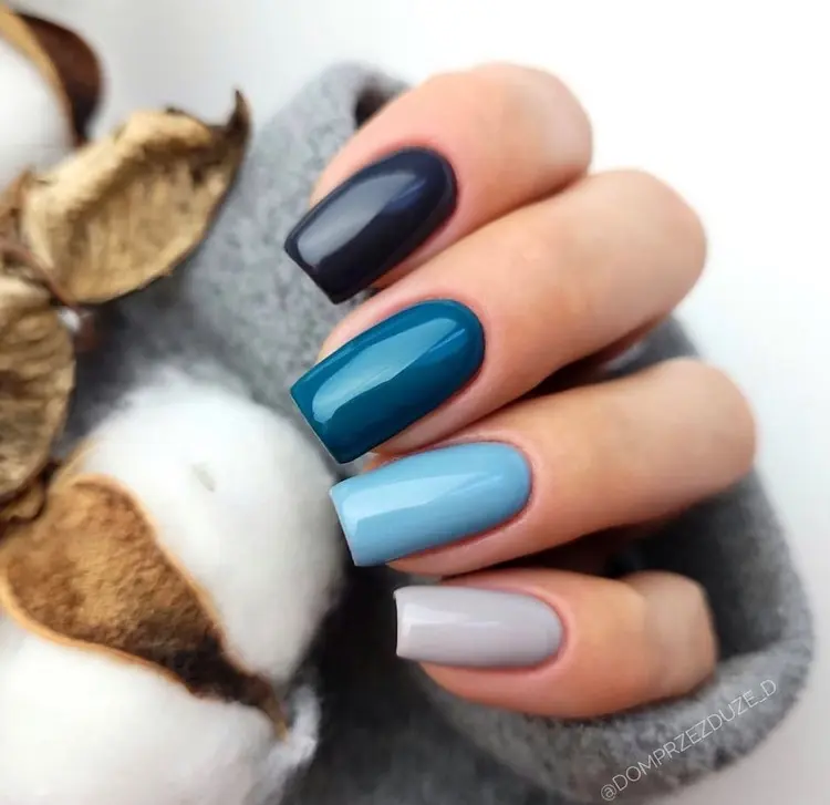 navy black blue colors november nails deisgns trendy colors shapes nail art