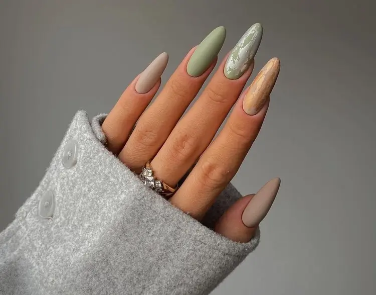 november nail art design nail colors and shapes 2022 trends green sage