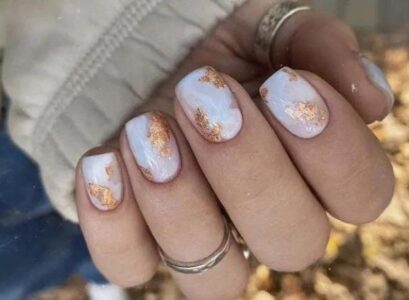 novemeber 2022 gold foil designs art ideas squoval nails trends