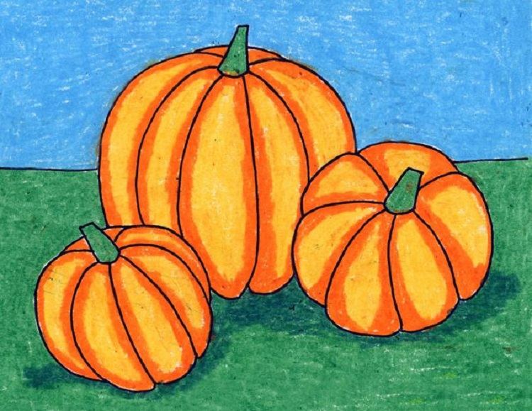 pumpkin drawings autumn thanksgiving fall season how to draw