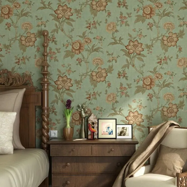 retro floral wallpaper_bedroom wallpaper trends