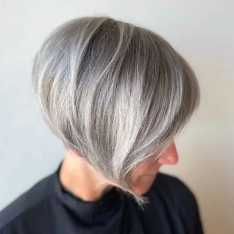 short silver hairstyles 2022_silver-ash-grey-balayage-hair-color