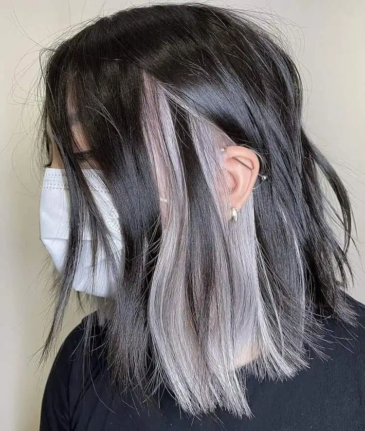 Gray highlights on black hair 2022 Top 13 most stylish and trendy