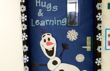 snowman snowflakes paper door decorations holiday season