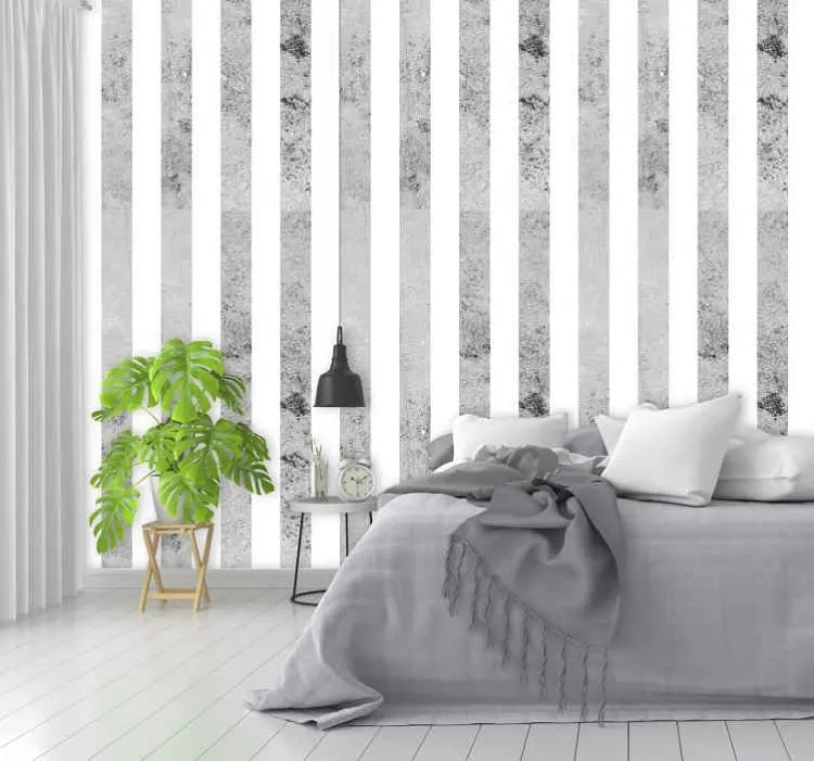 stripped wallpaper design_bedroom wallpaper trends