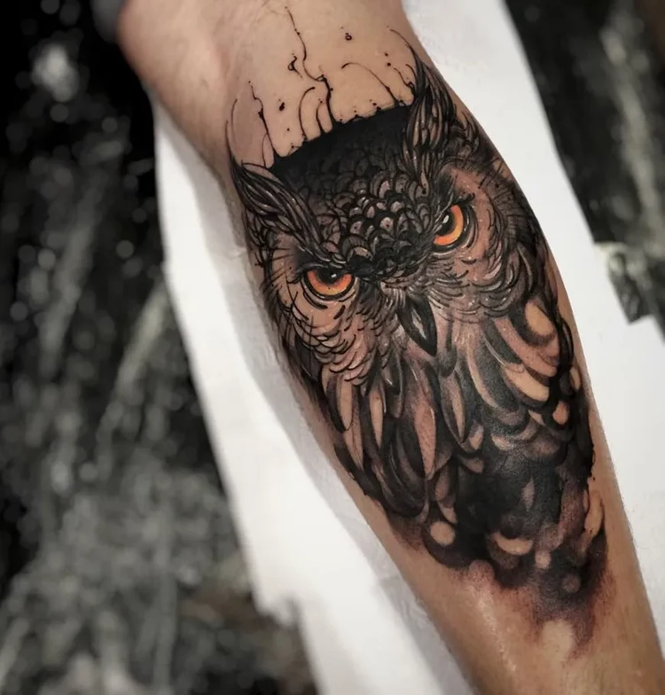 tattoo forearm man original owl