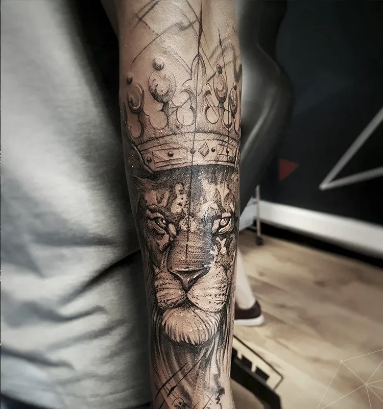 tattoo lion king forearm men design ideas