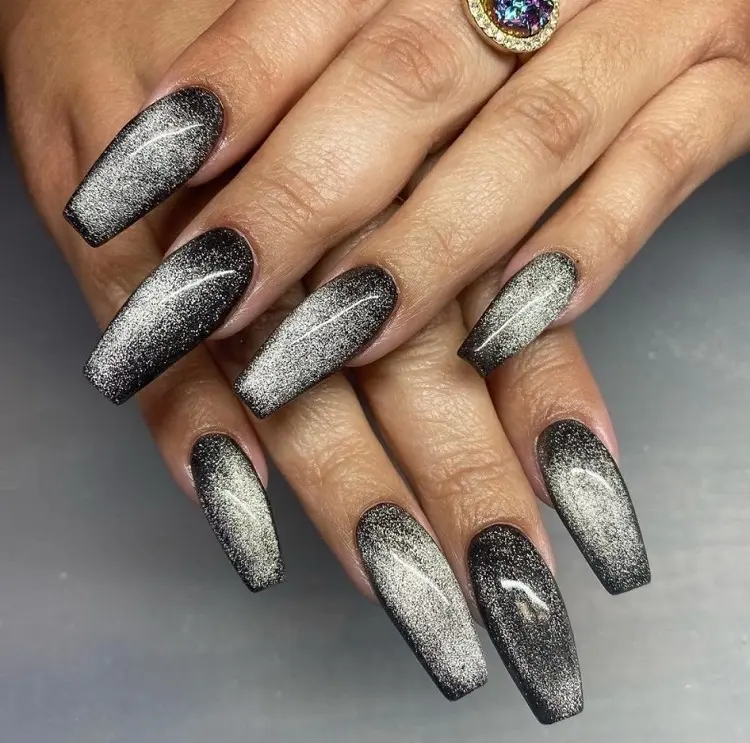 velvet nails tiktok trend nail art nail designs november sparkle galaxy