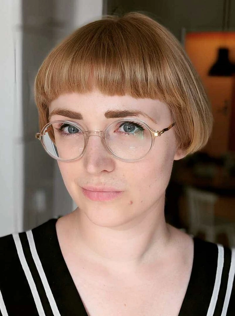 very short cut with bangs