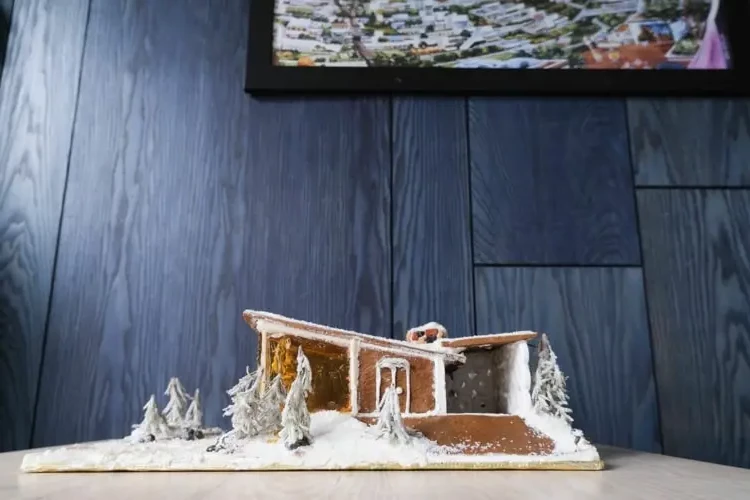 American Midcentury style is very popular for a modern gingerbread house