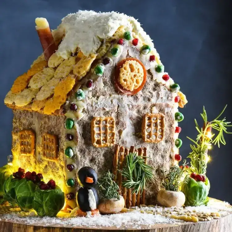 Christmas Charcuterie Houses edible decorations