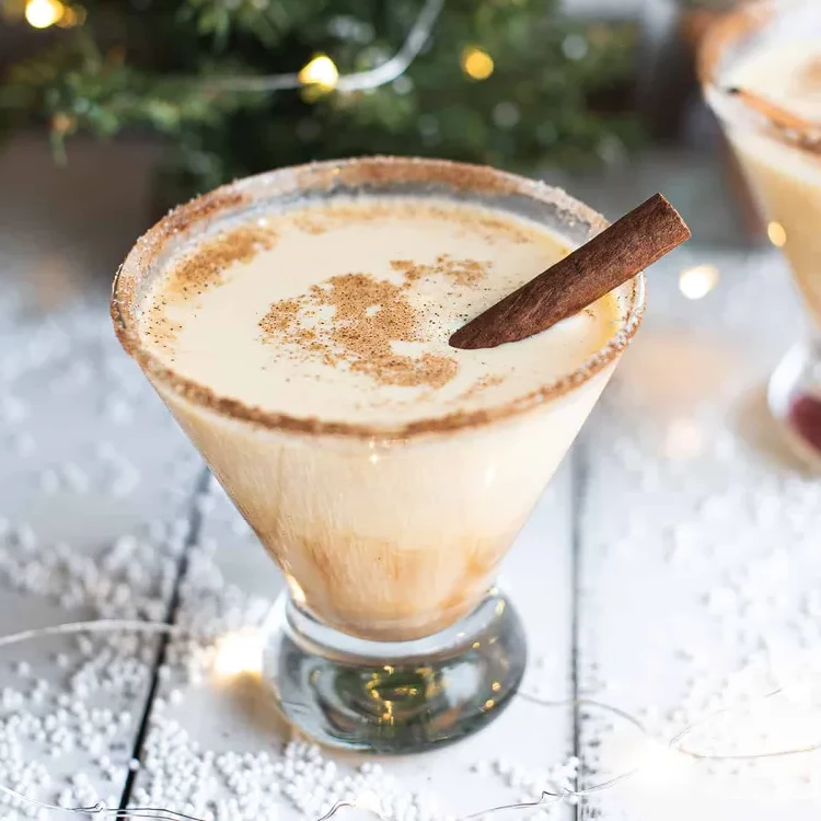 Christmas cocktail with eggnog Vodka Sour recipe christmas cocktails