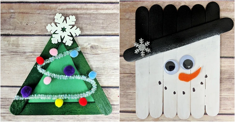 Christmas crafts for kids Popsicle stick Christmas craft ideas
