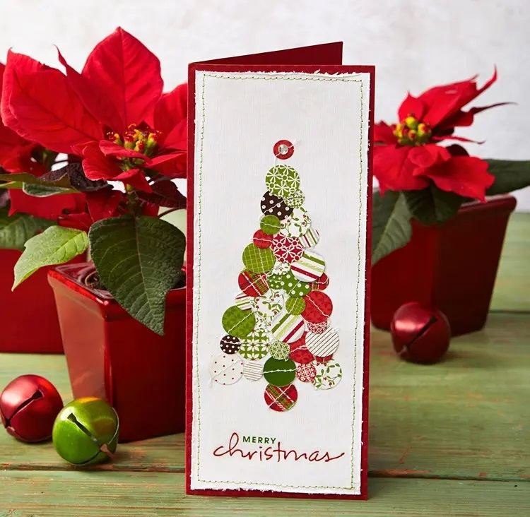 DIY christmas card leftover wrapping paper easy to make creative crafts