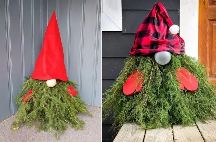 DIY pretty gnomes from fir tree branches