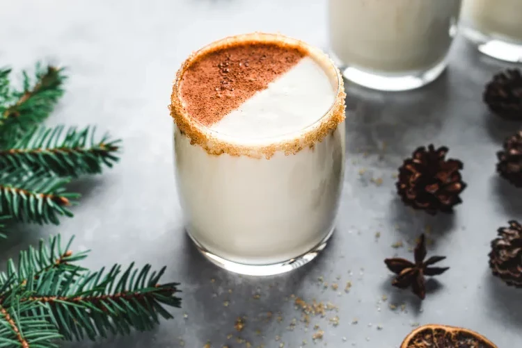 DIY vegan eggnog quick christmas cocktails with eggnog