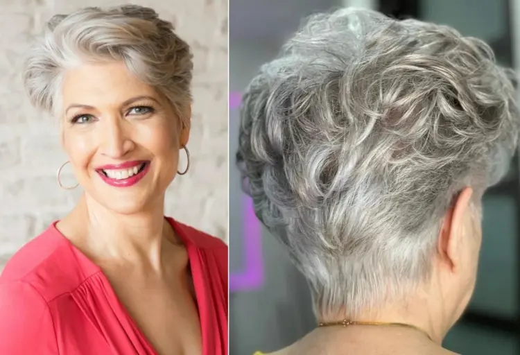 Elegant hairstyles for women over 60 Long Pixie