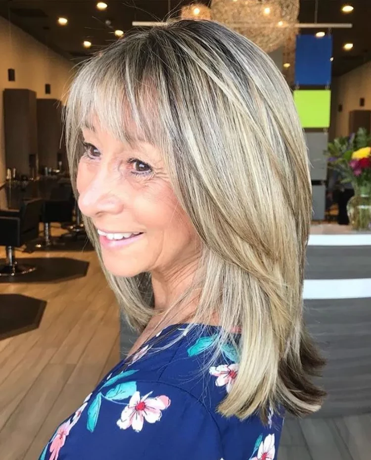 Layered cut with bangs