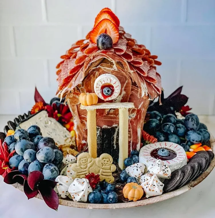 Savory Gingerbread House Building Charcuterie House Food Trend Christmas