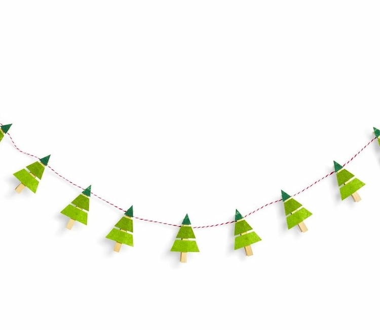 This simple Christmas tree garland is easy to make even for kids
