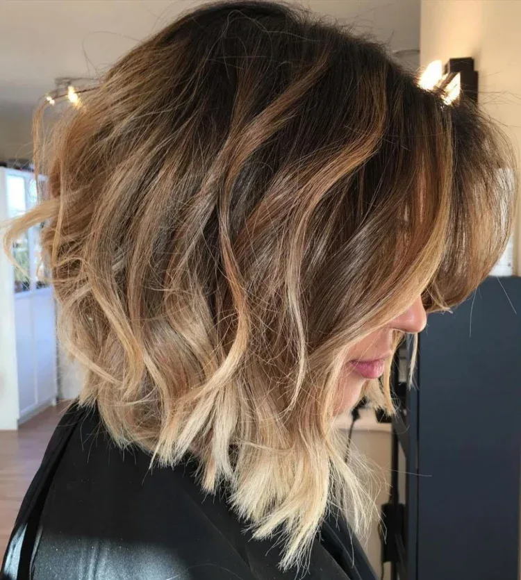 a-line bob ombre hairstyle trends 2023 layered haircut medium length