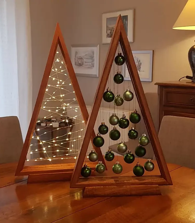 alternative christmas tree handmade wood lights eco friendly