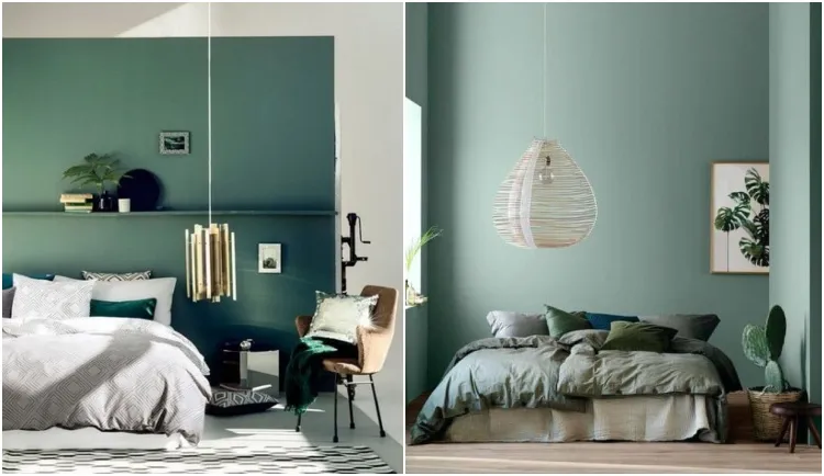 tendencias de decoración de dormitorios 2023 ideas de pintura de pared plantas de interior verdes