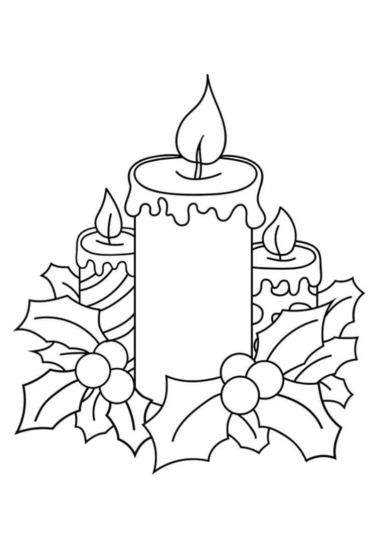 christmas candles flame warm cozy easy drawing for coloring