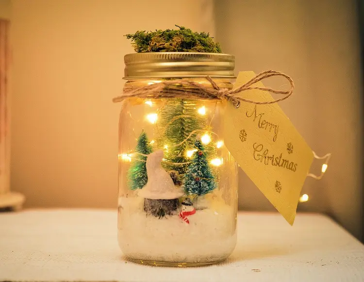 christmas crafts with jars homemade decorations DIY art how to make it yourself easy family activity for the holidays