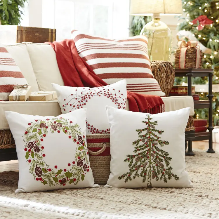christmas pillows decorative pillow cushion christmas-themed comfortable cozy decorating idea