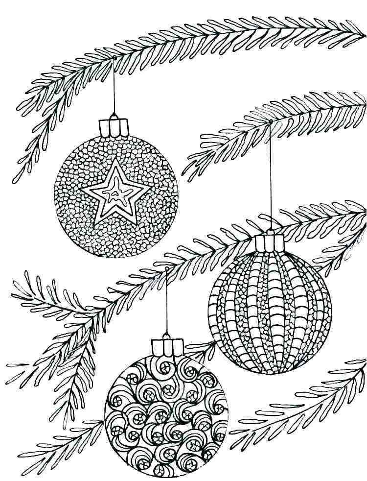 christmas tree ball ornaments for coloring tree branches