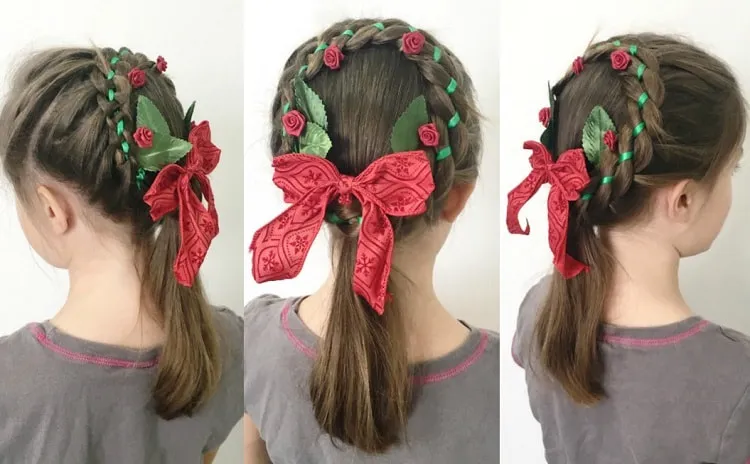christmas wreath hairstyle_christmas hairstyles ideas