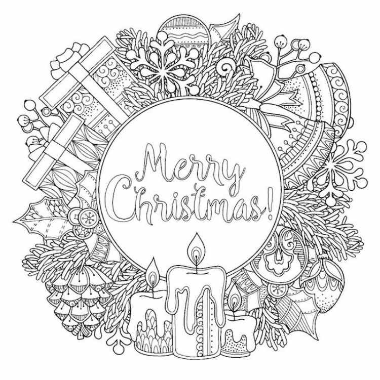 christmas wreath of gifts presents merry christmas sign mistletoe