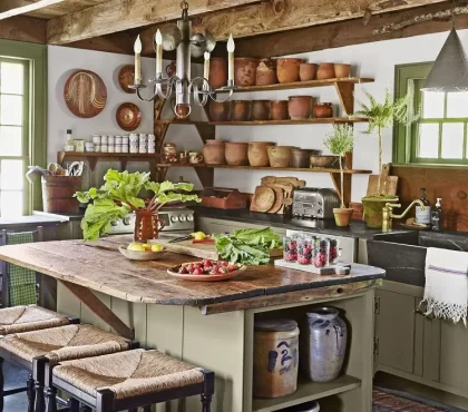 country farm kitchen design style trends enclosed interior 2023