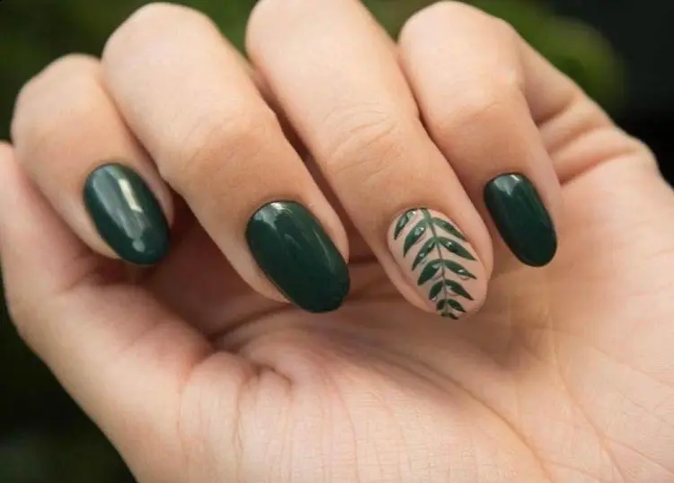dark green nails polish decoration nail art and design manicure trends