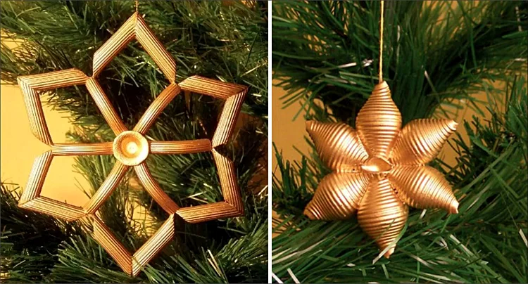 diy easy christmas tree ornaments from pasta gold decoration creative idea
