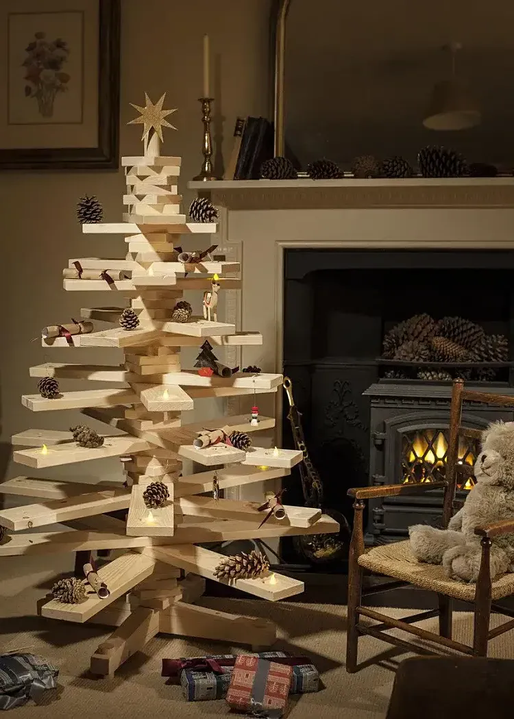 ecological minimalist Christmas tree winter festive DIY decoration ideas