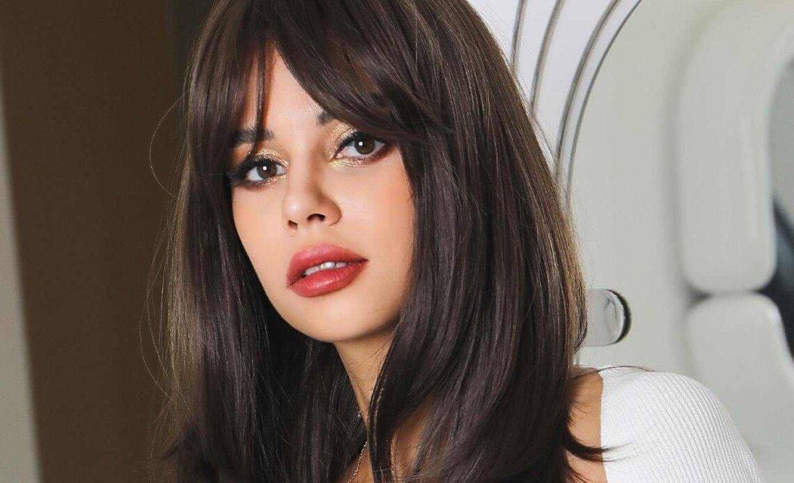 elegant and chic look dark hair color long hair