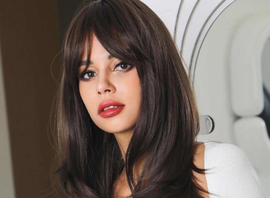 elegant and chic look dark hair color long hair