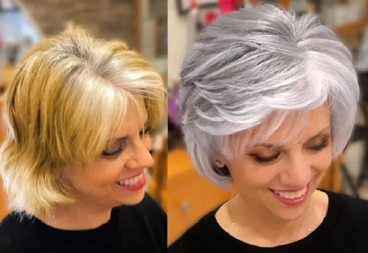 feathered-haircut_stylish grey hairstyles