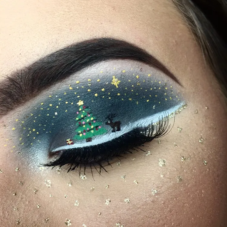 festive makeup brown eyes