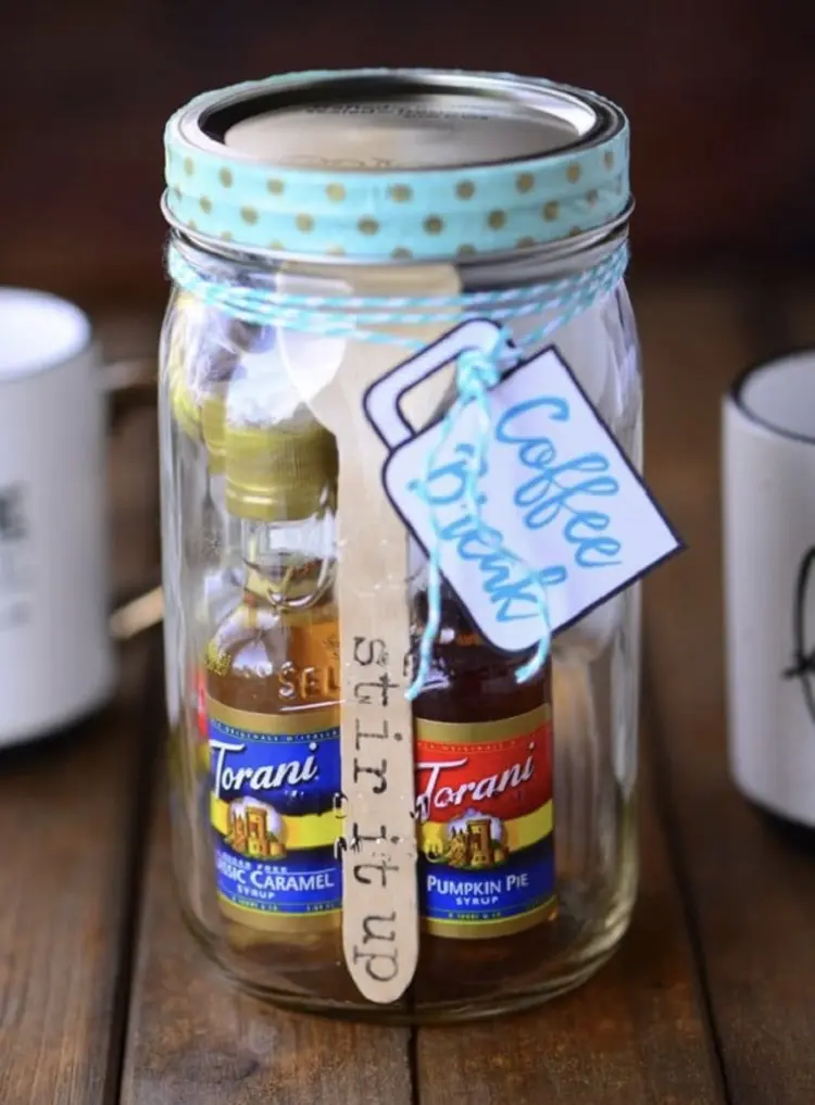 gift in a jar for coffee lovers syrup christmas ideas for presents creaive easy cute