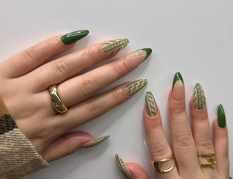 green french manicure tips sweater nails in 2022 trends