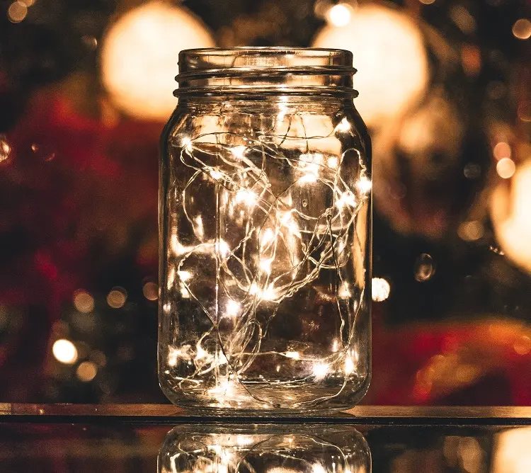 homemade christmas decoration fairy lights in a jar DIY crafts and art