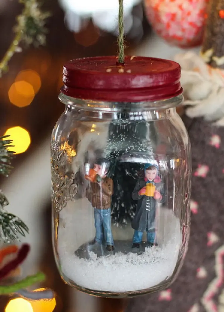how to make christmas jar ornament DIY instructions ideas easy crafts