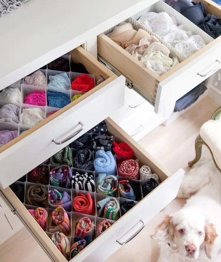 how to organize closet drawers