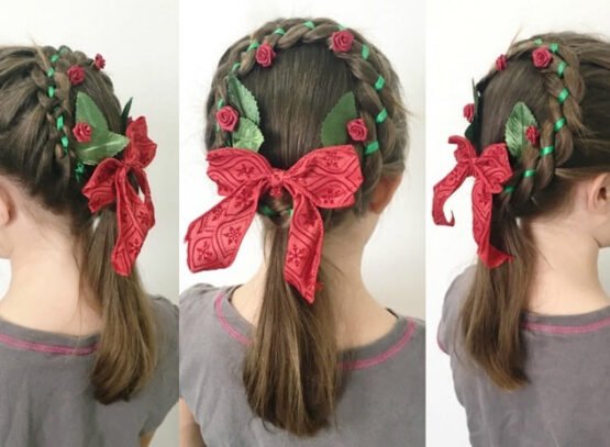 ideas for christmas hairstyles_bow hairstyles for little girls