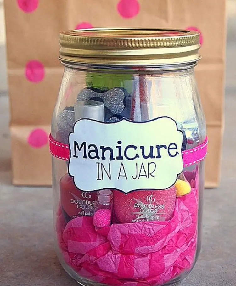 manicure kit in a jar christmas gift ideas trendy cute presents for girlsv