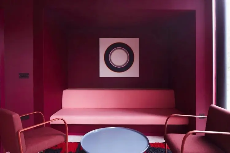 monochromatic interior design color of the year 2023 viva magenta pink red shade how to incorporate it