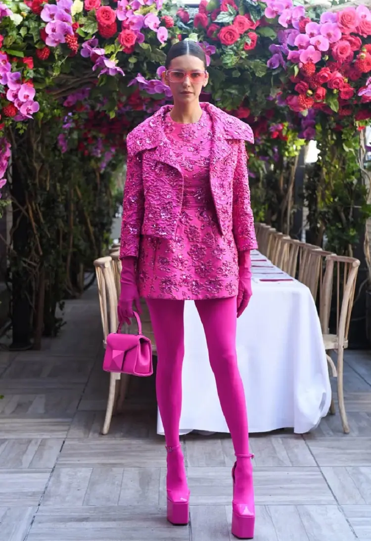 nina dobrev pink outfit valentino inspiration trendy fashion style